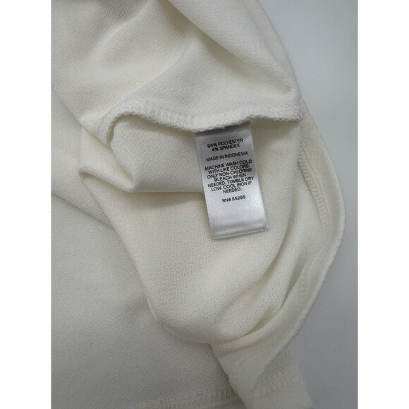 EXPRESS White V-Neck Polyester Sleeveless Tank Top Size Large - Picture 3 of 5